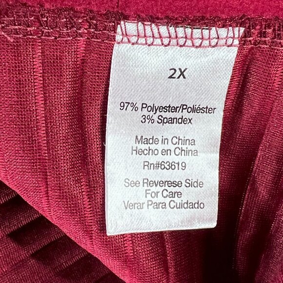 Ribbed Mock Neck Pullover Shirt Side Zippers 2X Magenta The Sweatshirt Project - Picture 9 of 13